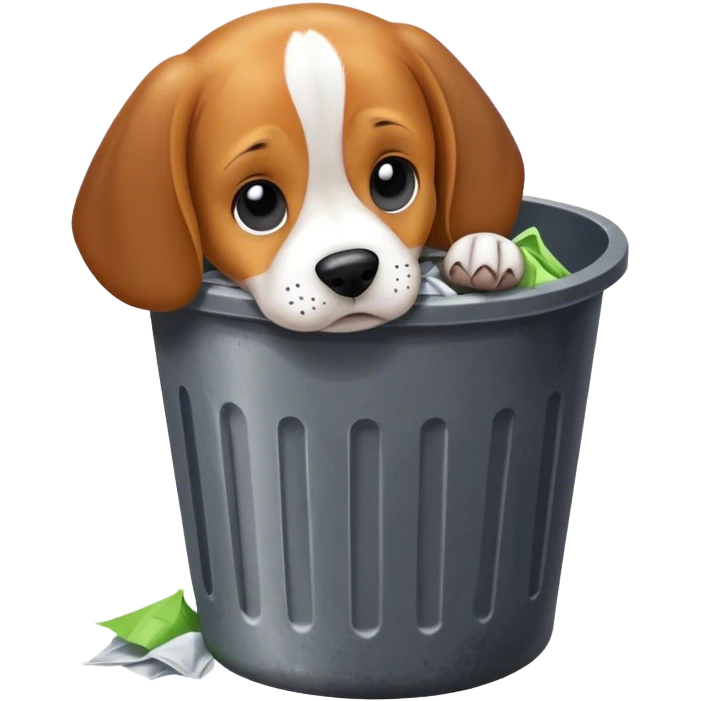 Beagle in a trash can emoji
