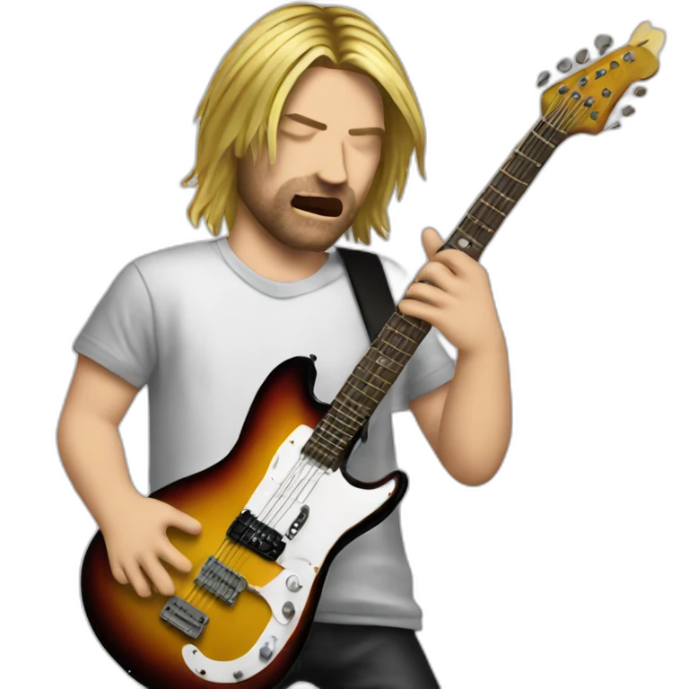 Kurt Cobain slamming guitar emoji