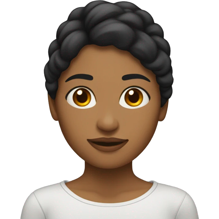 mujer pelo negro largo, piel morena, aro en la nariz  emoji