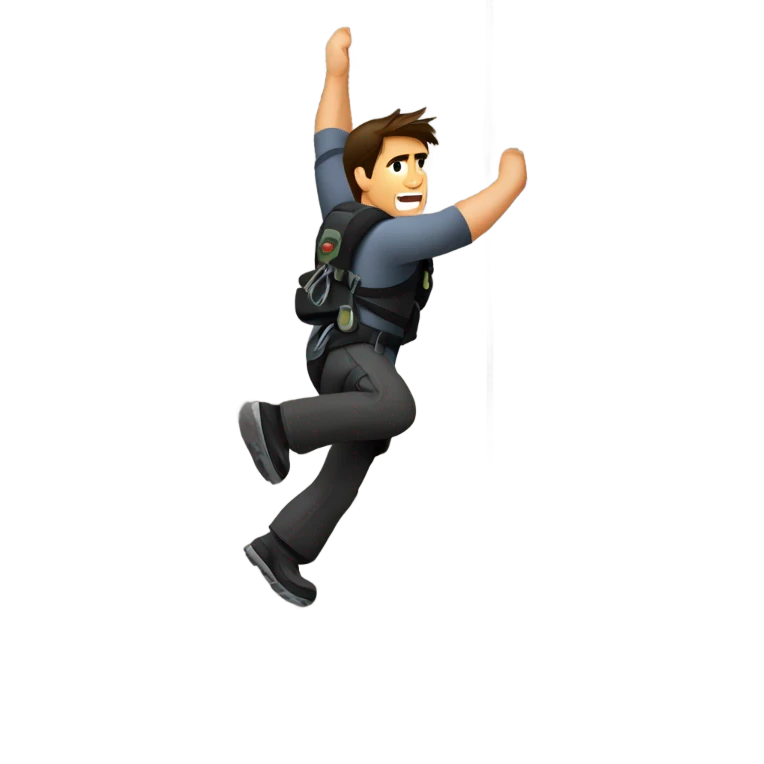 Tom cruise rock climbing in mission impossible 2 emoji
