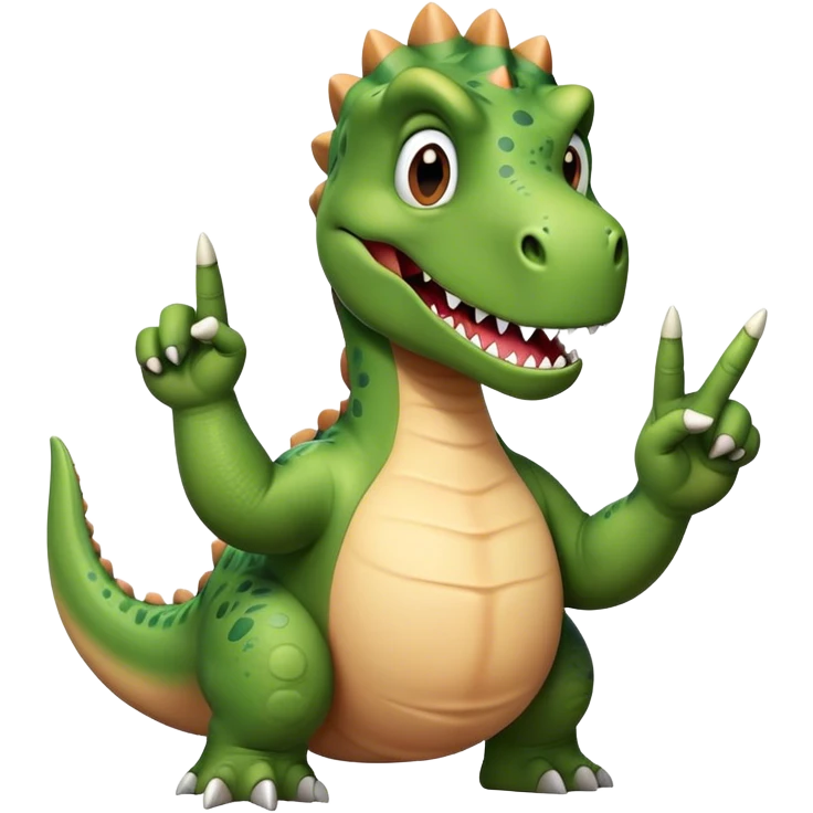 Dinosaur doimf the middle finger emoji