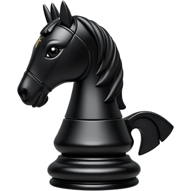 black chess pieces, knight piece emoji