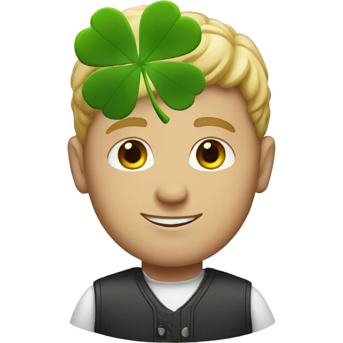 white man with clover emoji