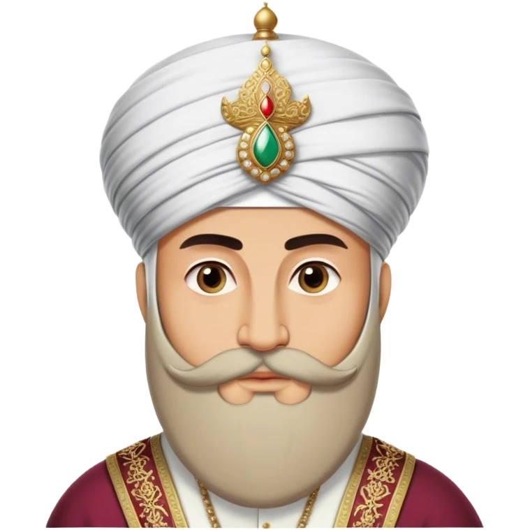 ​Cinematic Realistic Portrait of Suleiman the Magnificent, depicted as a regal Ottoman sultan adorned with a large, white, round, tall turban and a majesti beard, his commanding gaze bathed in warm, historic lighting that exudes timeless authority and grandeur, emoji