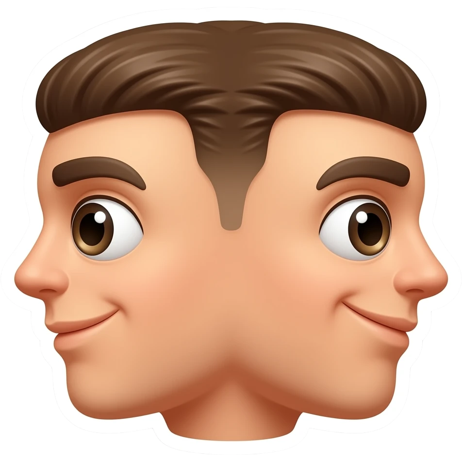 Sticker sonrojado mirando a los dos lados emoji