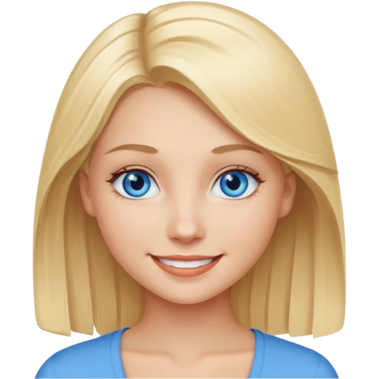 Красива дівчина блондинка з голубими очима emoji