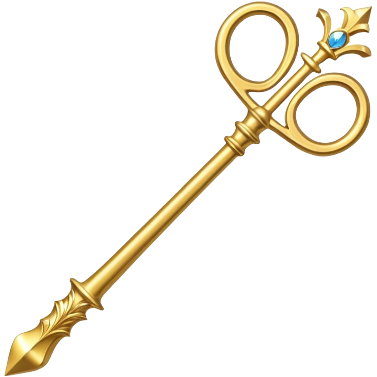 A golden sceptre in the shape of a “T” emoji