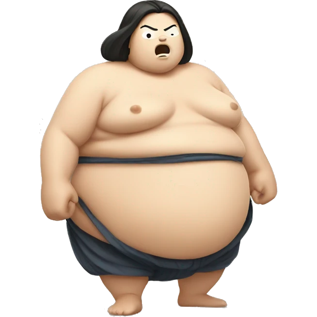 Sumo fight with a women emoji