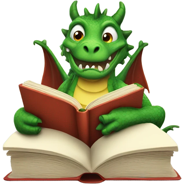 Dragon reading a book emoji