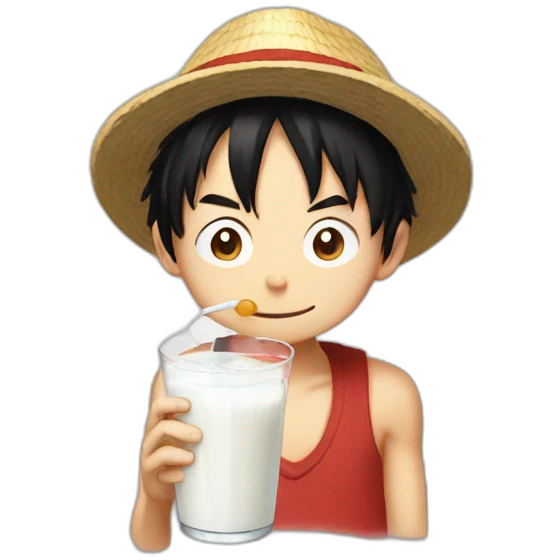 Luffy drink milk emoji