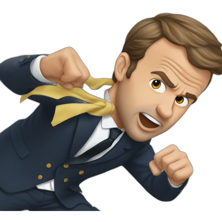 Emmanuel Macron fighting the wind emoji