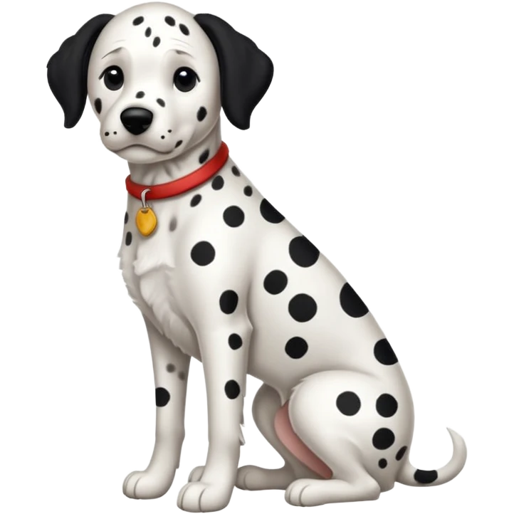 Chien dalmatien assis et debout.  emoji