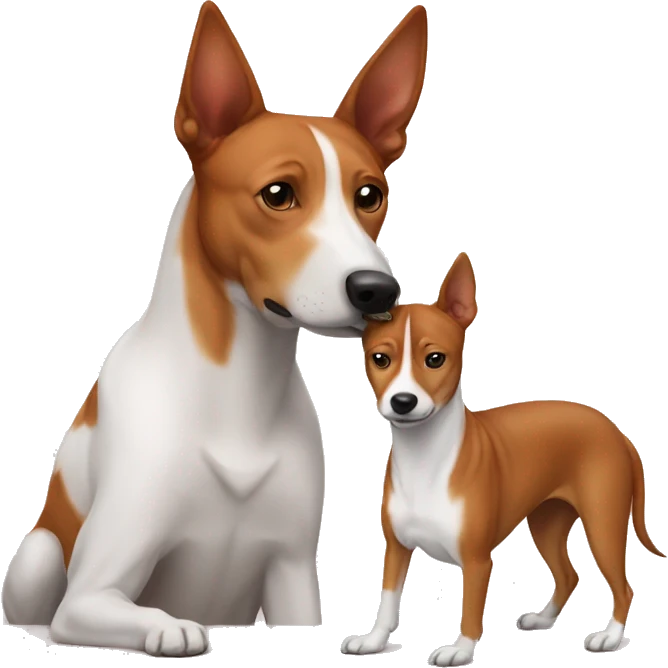 Basenji and her mom emoji
