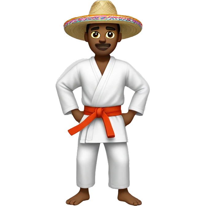 Karate man wearing a sombrero emoji