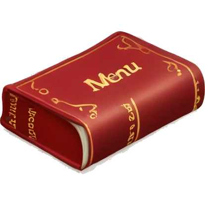 red book with the inscription "menu" emoji