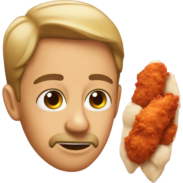 sleepy eyes eating hot chicken emoji
