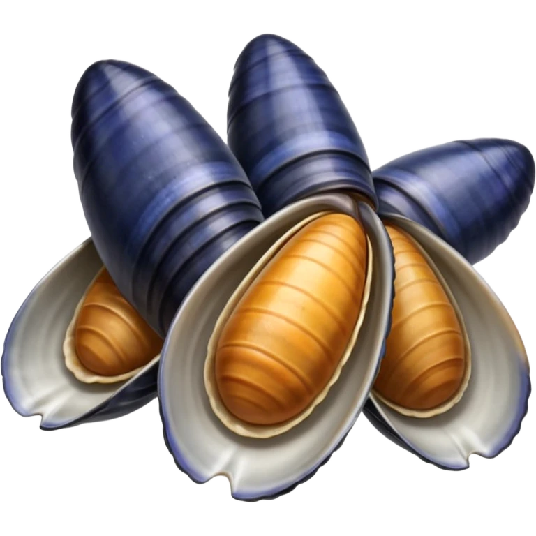 emoji of 3 open mussels emoji