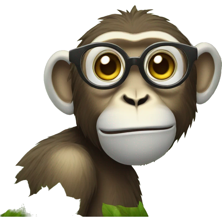 Monkey with spectacles and in tree emoji
