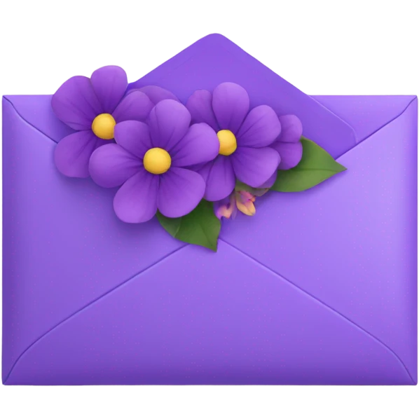Violet envelope with Purple flowers  emoji