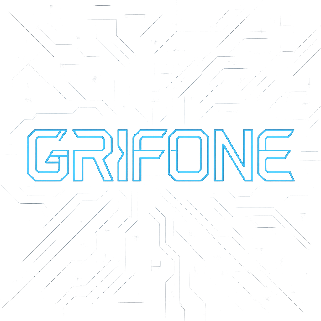 the word 'Grifone' in a futuristic tech-inspired style emoji