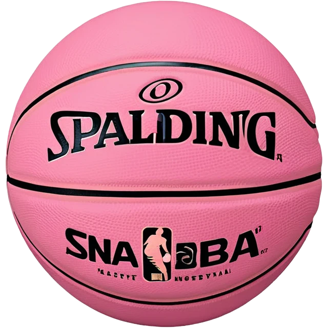 minimalist pink Spalding basketball with simple NBA logo, subtle colorful details, clean design emoji