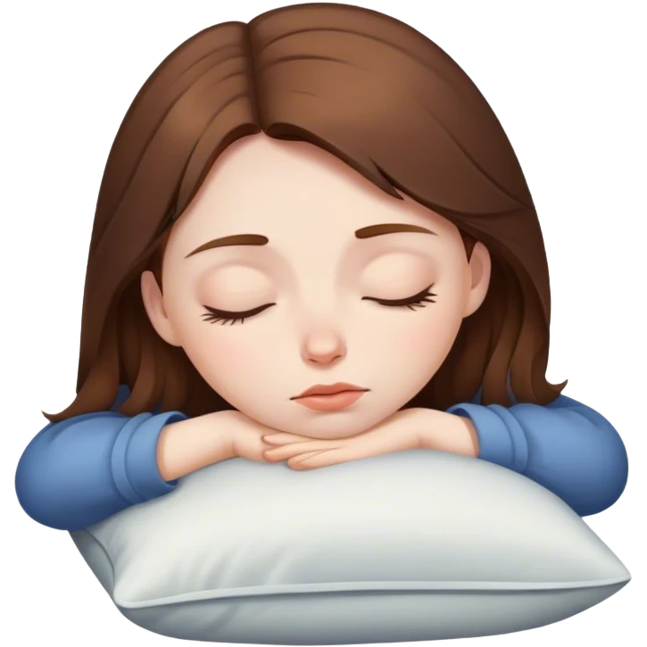 Sleepy Girl brown hair emoji