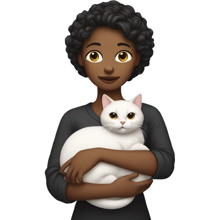 Lady holding a cat like a baby  emoji