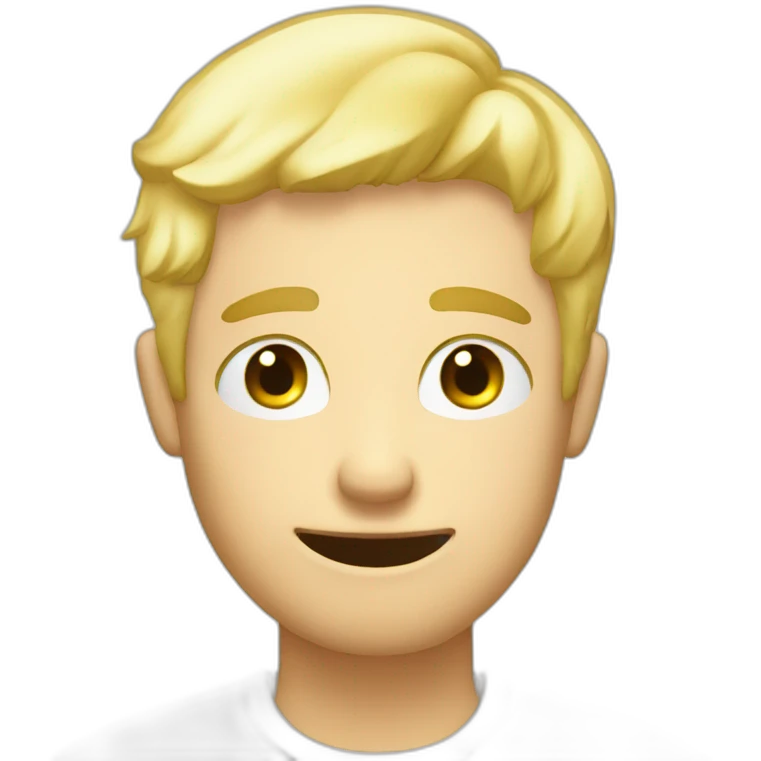 blond guy saying GG in a comic bubble emoji
