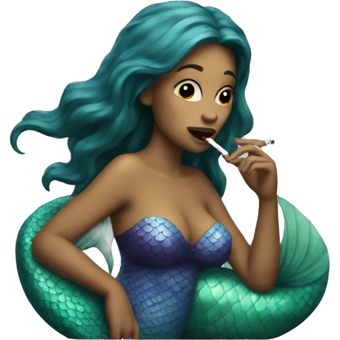 mermaid smoking a cigarette emoji