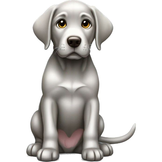 Silver Labrador puppy sitting emoji