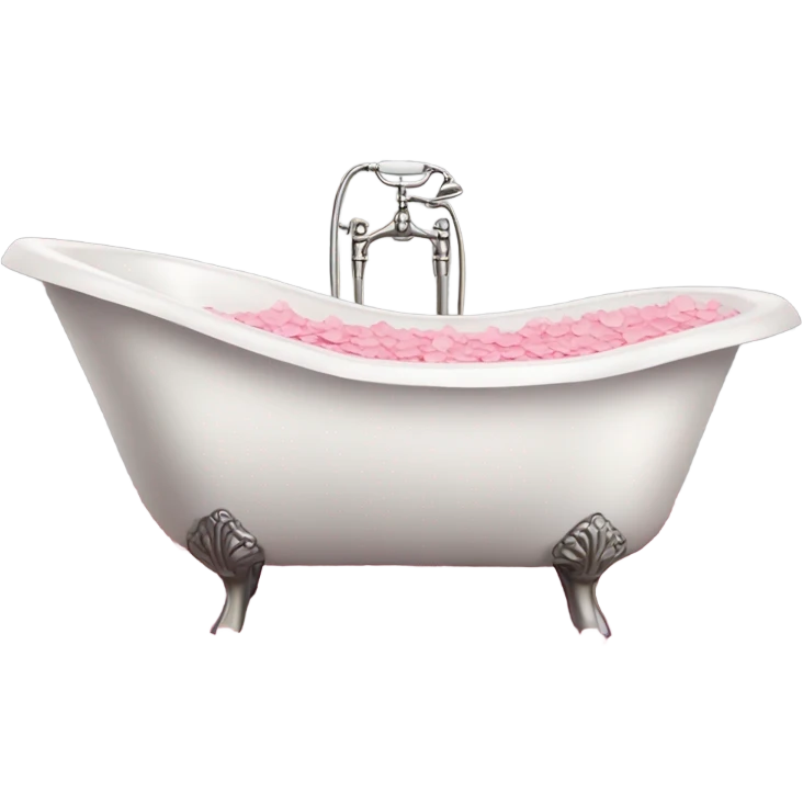 Bathtub filled with pink rose petals  emoji