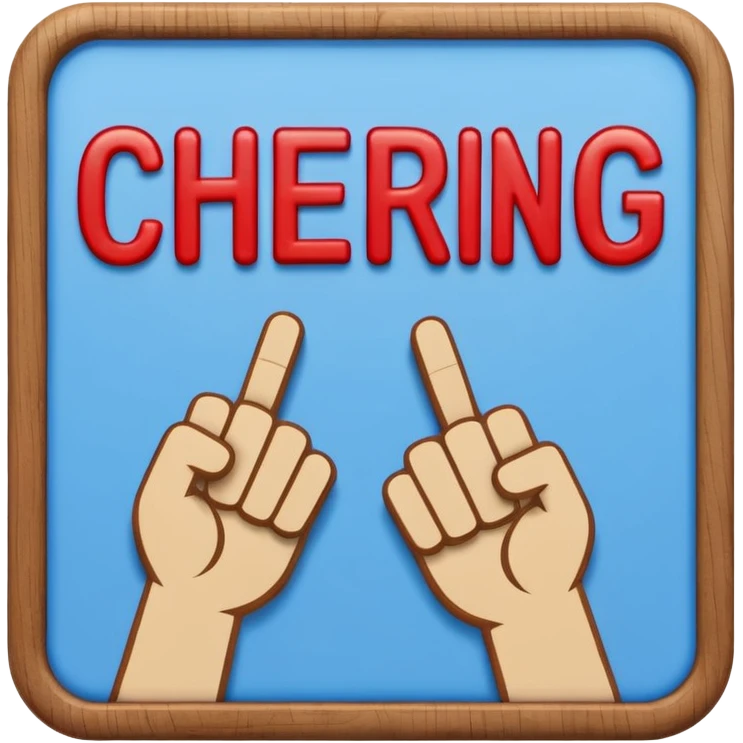 cheering sign in blue (#00A3E0) and red (#F9423A) emoji