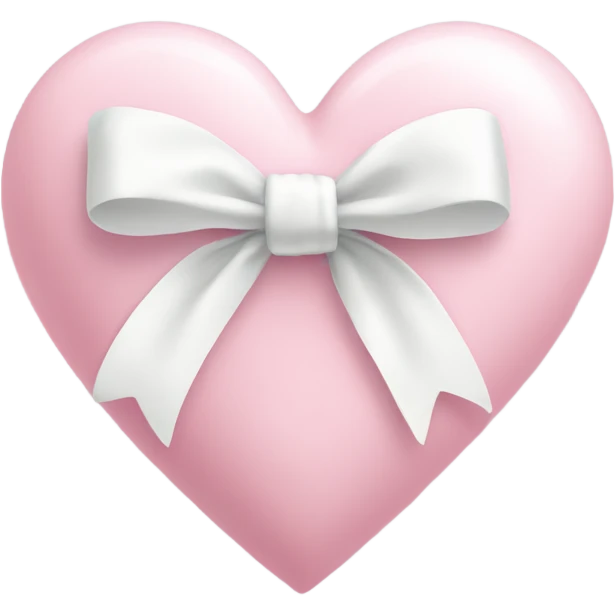 Pastel pink heart with white bow emoji