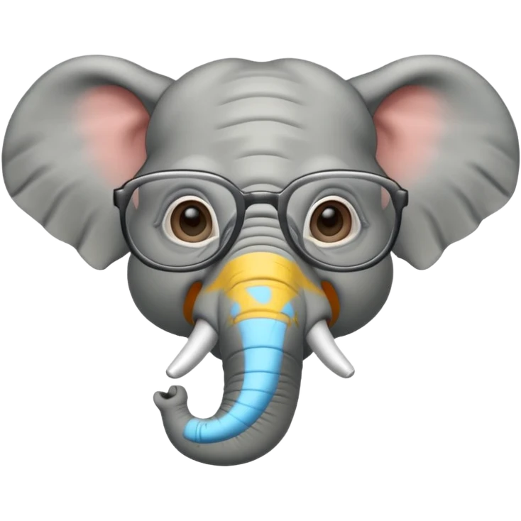 gözlüklü filler emoji