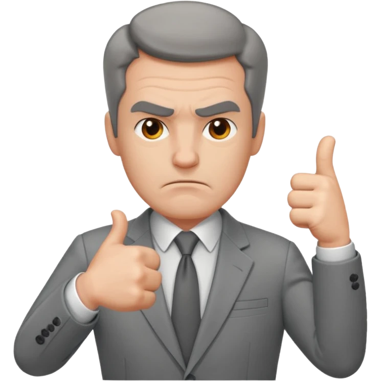 boss giving a thumbs down emoji