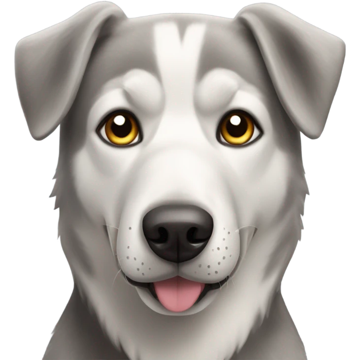 Husky Labrador mix older dog with some grey hair emoji