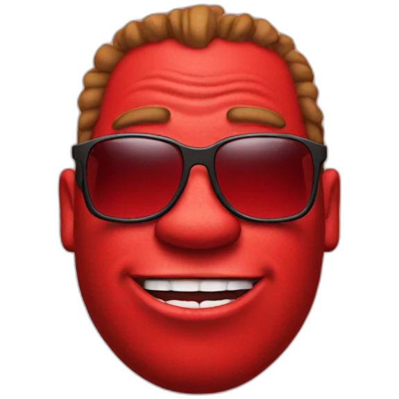 Red shrek with sunglasses emoji