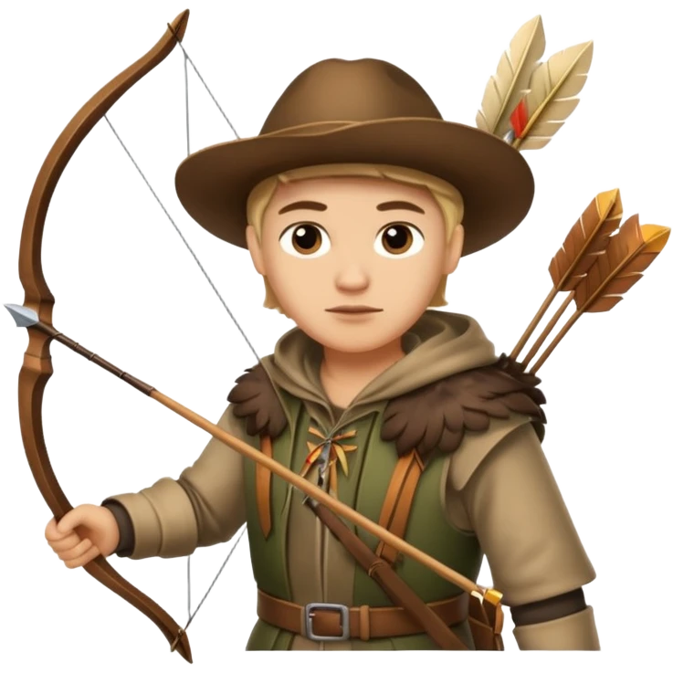 The classic image of a hunter carrying a bow and arrow emoji