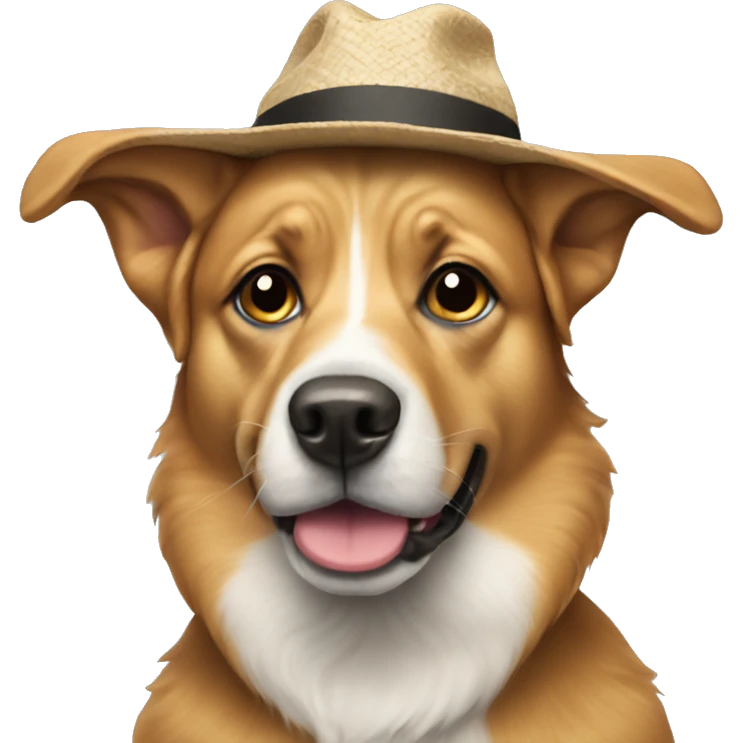 Dog wearing a hat emoji