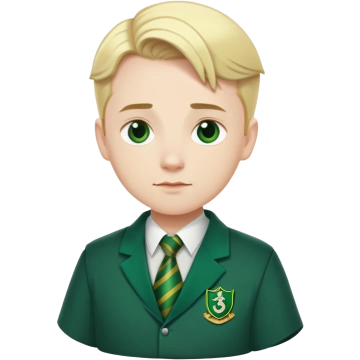 pregnant man in Slytherin uniform, short slicked-back blonde hair, pale skin emoji