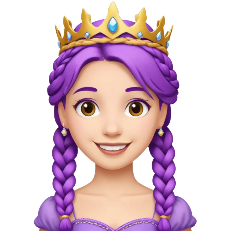 princesse with brided purple hair emoji