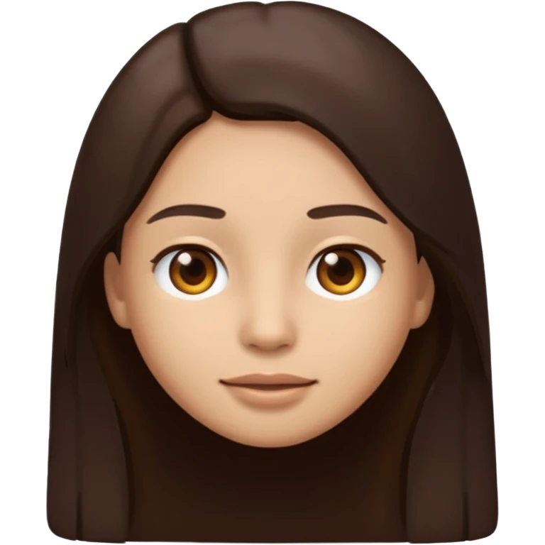 Create a emoji version of me with light skin color, brown eyes and dark brown straight long hair  emoji