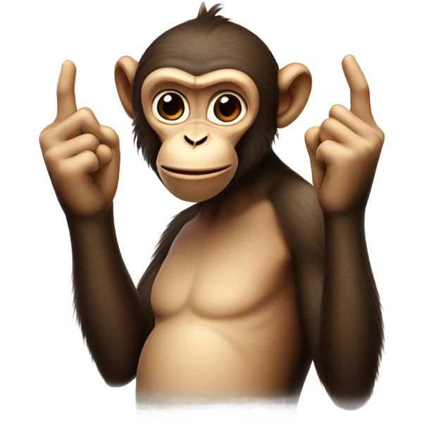Monkey hold up 2 middle fingers  emoji