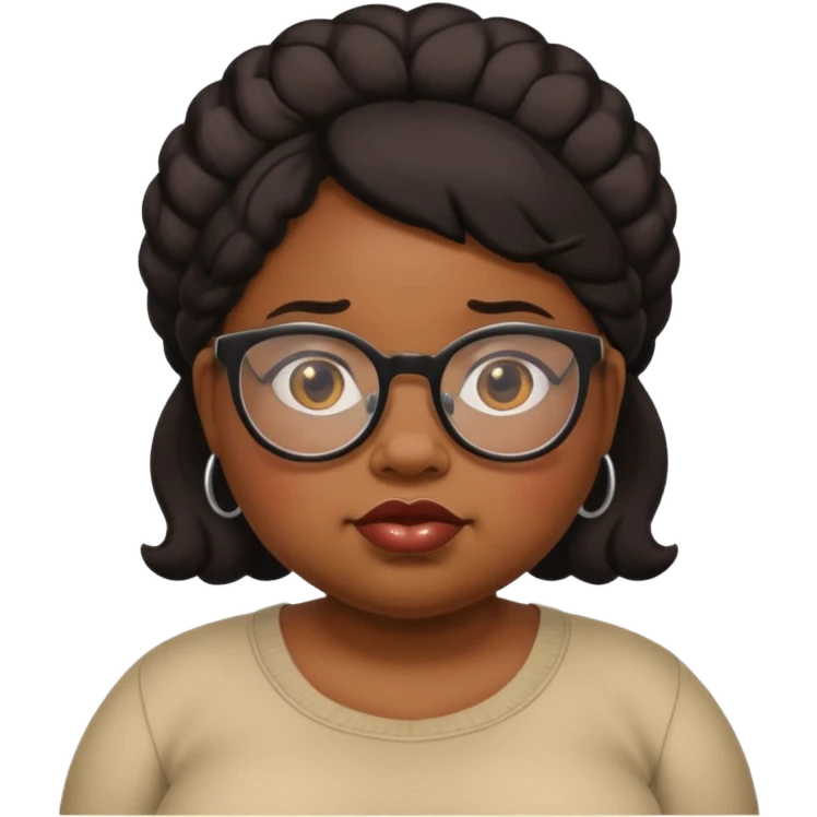 ugly black girl with glasses and fat butt emoji