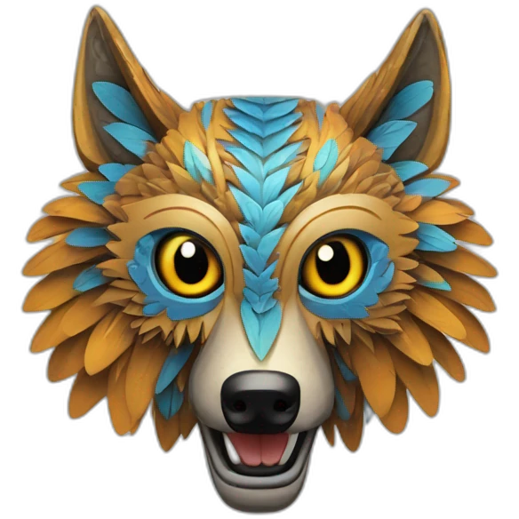 Alebrije de lobo, buho y armiño emoji