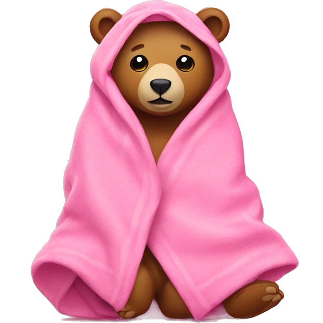 bear wrapped in pink blanket emoji