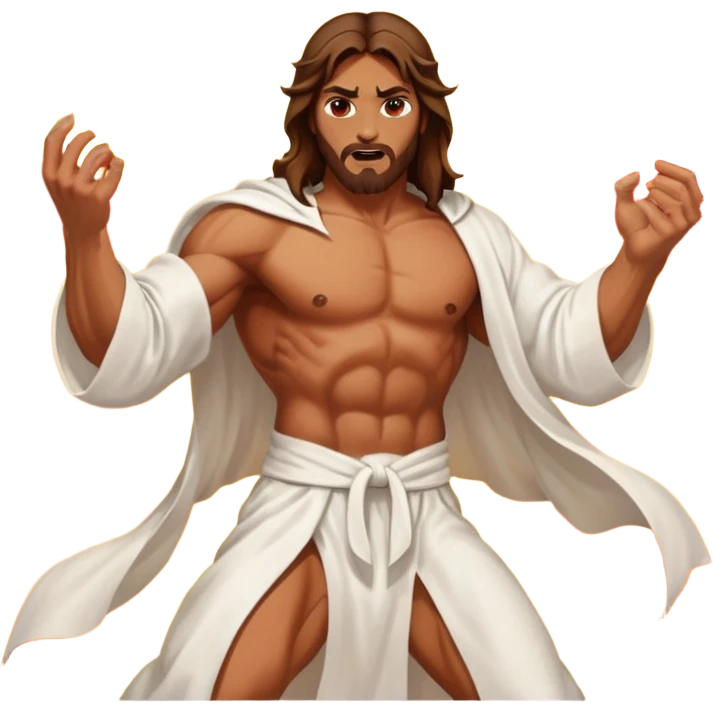 Jesus fighting against the devil emoji