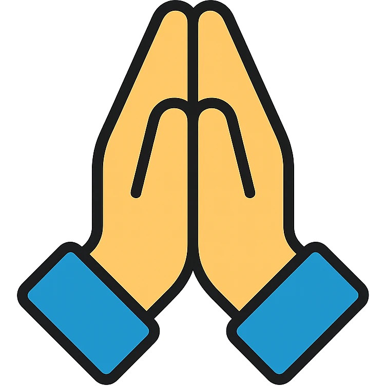 color outlined icon of praying hands emoji