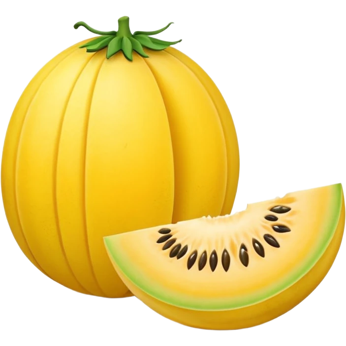 whole yellow melon with slice on right side  emoji