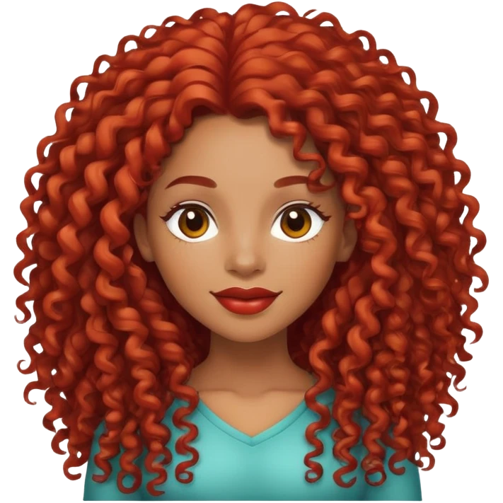 Afrolatina with long red hair with curls celebrating emoji